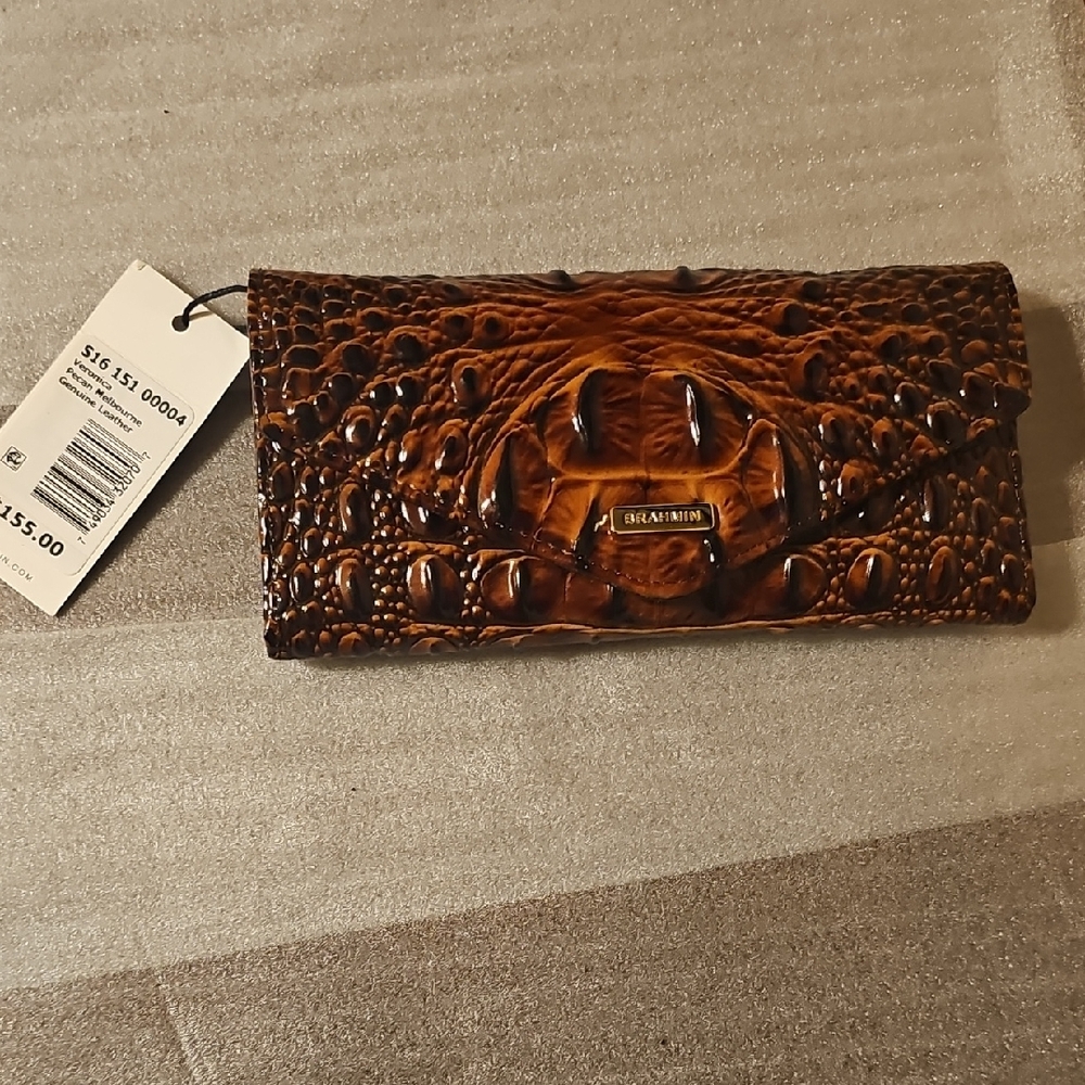 Brahmin Veronica Melbourne Crocodile Embossed Leather Wallet